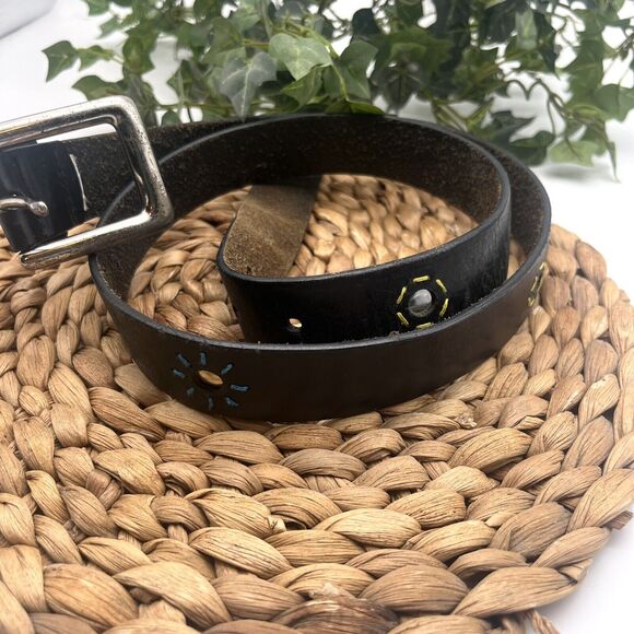 Xhilaration Vintage Genuine Leather Y2K Mirrored Belt 42“ - Picture 1 of 8